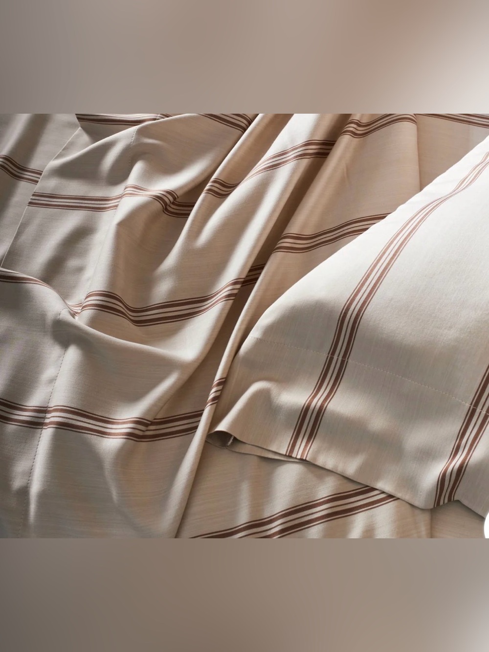 Cozy Earth Bamboo Sheet Set - Queen - Baja Stripe in Maple - NWT - Picture 3 of 5